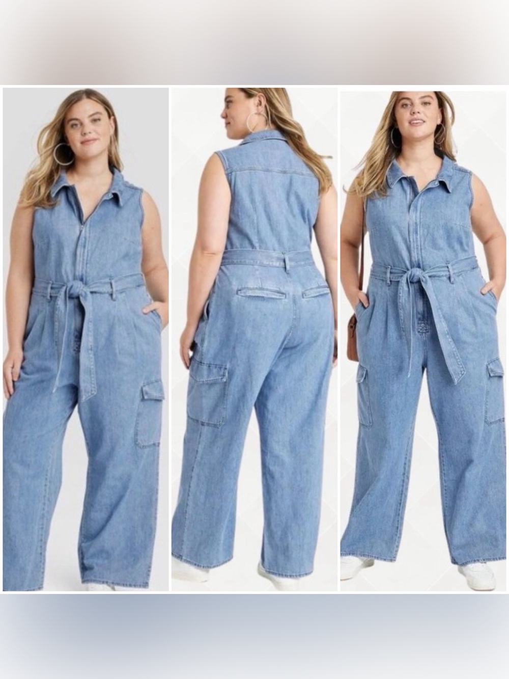 👖 Universal Thread Light Blue Denim Sleeveless Jumpsuit 🫶🏼